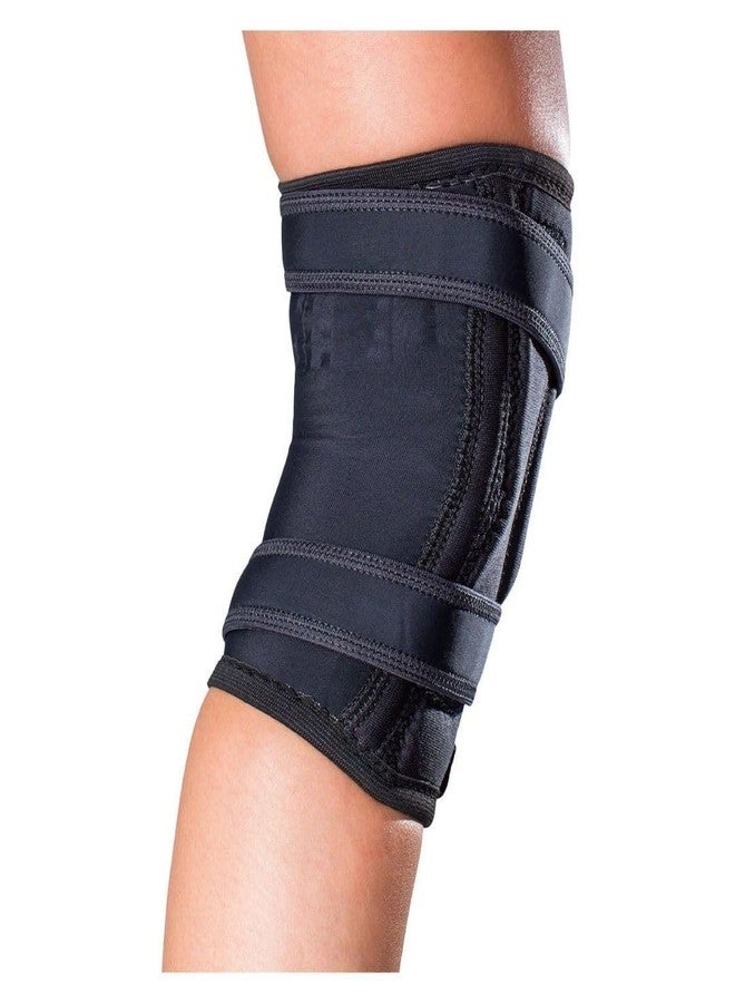 DonJoy Tru-Pull Lite Large Right Leg Knee Brace with Breath-O-Prene and Pull Straps for Mild to Moderate Patellar Dislocations (Black) - Image 2